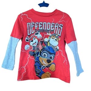 3/20$ Super Paw PatrolDefenders Kids Long Sleeve Shirt - Red and Gray 3T